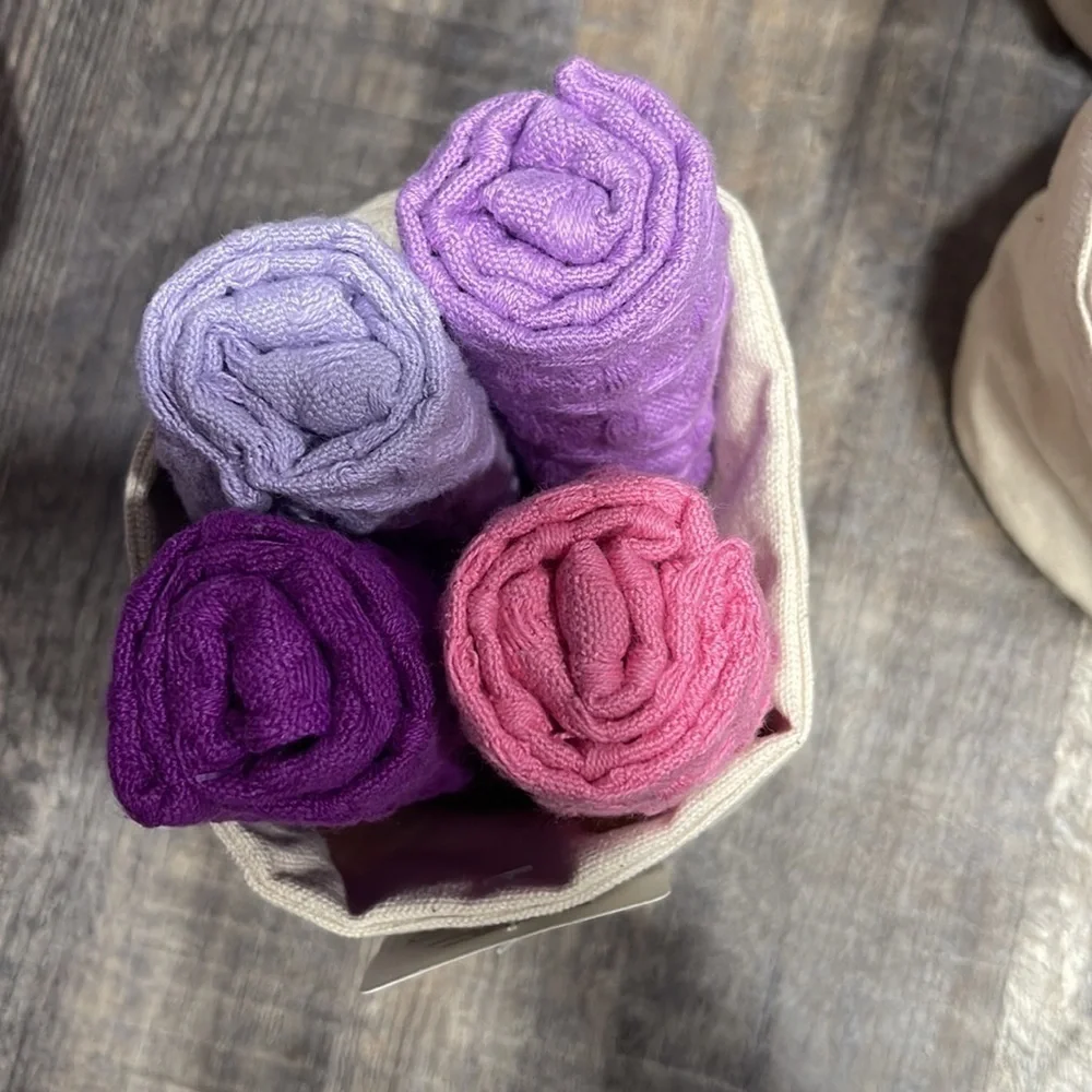 4 set of dishcloth set with basket
